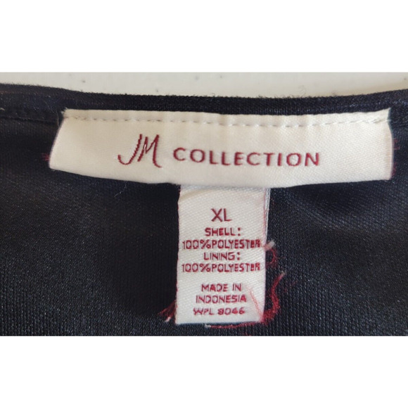 JM Collection Green Black Striped Lined Faux 3/4 Sleeve Top Women's Size XL - Picture 2 of 11